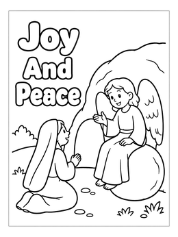 Free printable Angel At The Empty Tomb coloring page
