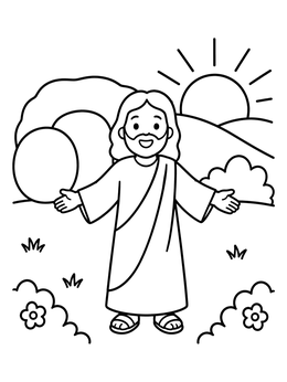 Free printable Resurrected Jesus On Easter Morning coloring page