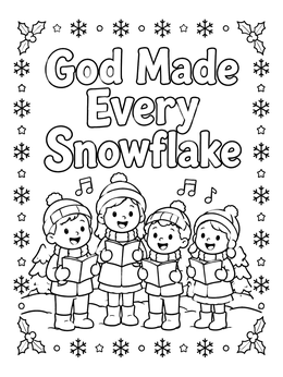 Free printable Caroling Children In Winter coloring page
