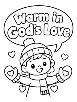 Free printable Warm In God's Love Child coloring page