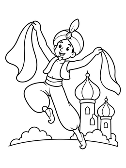 Free printable Arabian Coffee Dancer Leaping Gracefully coloring page