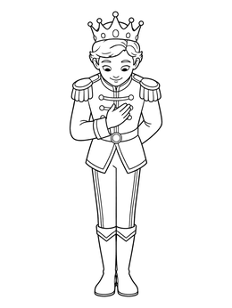 Free printable Bowing Nutcracker Prince coloring page