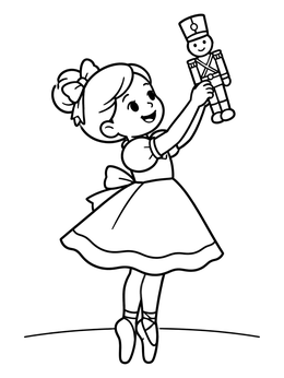 Free printable Clara Dancing With Nutcracker Doll coloring page