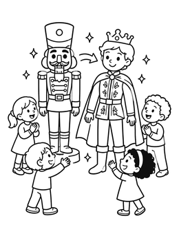 Free printable Nutcracker Transforming Into A Prince coloring page