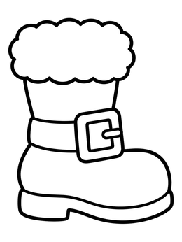 Free printable Santa Claus Boot With Big Buckle coloring page