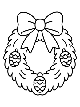 Free printable Holiday Wreath With Big Bow coloring page