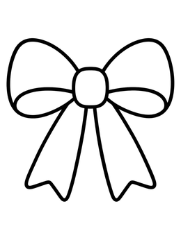 Free printable Simple Tied Holiday Ribbon Bow coloring page