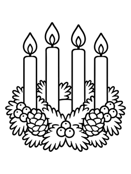 Free printable Advent Wreath With Four Candles coloring page