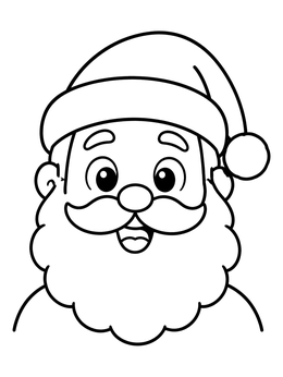 Free printable Cheerful Santa Claus Face coloring page
