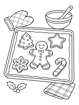 Free printable Holiday Baking Sheet With Cookies coloring page