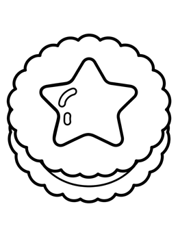 Free printable Linzer Star Jam Cookie coloring page