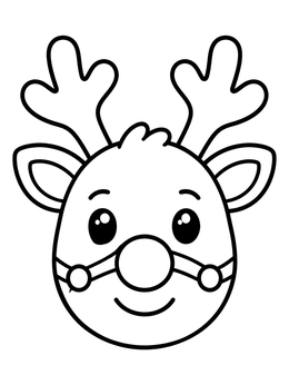 Free printable Cute Reindeer Head With Harness coloring page