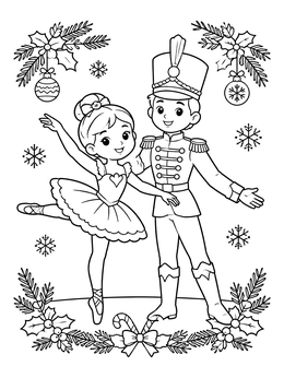 Free printable Ballerina And Nutcracker Prince Dancing coloring page