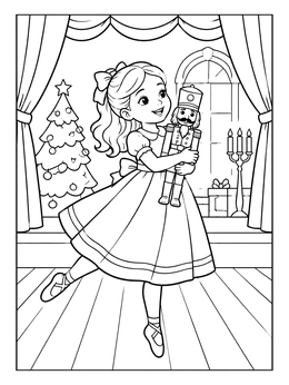 Free printable Clara Dancing With Nutcracker coloring page