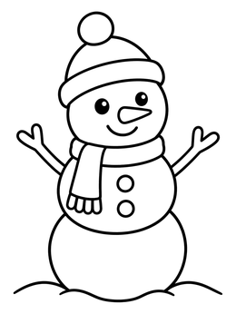Free printable Cheerful Winter Snowman Doodle coloring page