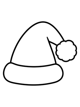 Free printable Fluffy Santa Hat coloring page