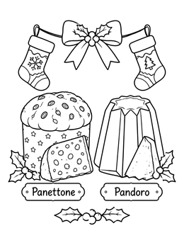 Free printable Panettone And Pandoro Italian Holiday Cakes coloring page