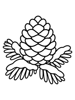 Free printable Pine Cone And Snowy Pine Needles coloring page