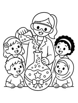Free printable Holiday Science Experiment With Children coloring page