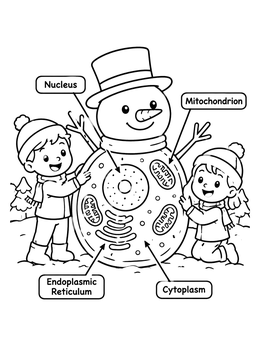 Free printable Snowman Cell Biology Lesson coloring page