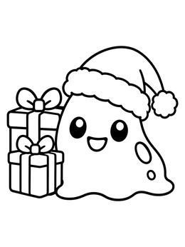 Free printable Christmas Slime With Holiday Presents coloring page