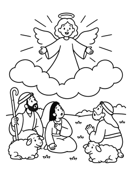 Free printable Angel Appearing To The Shepherds coloring page