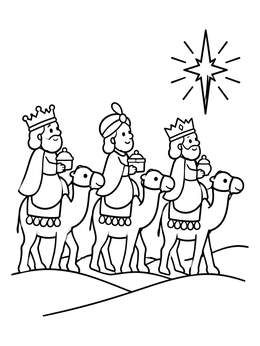 Free printable Three Wise Men On Camels coloring page