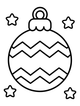Free printable Zigzag Pattern Holiday Bauble coloring page