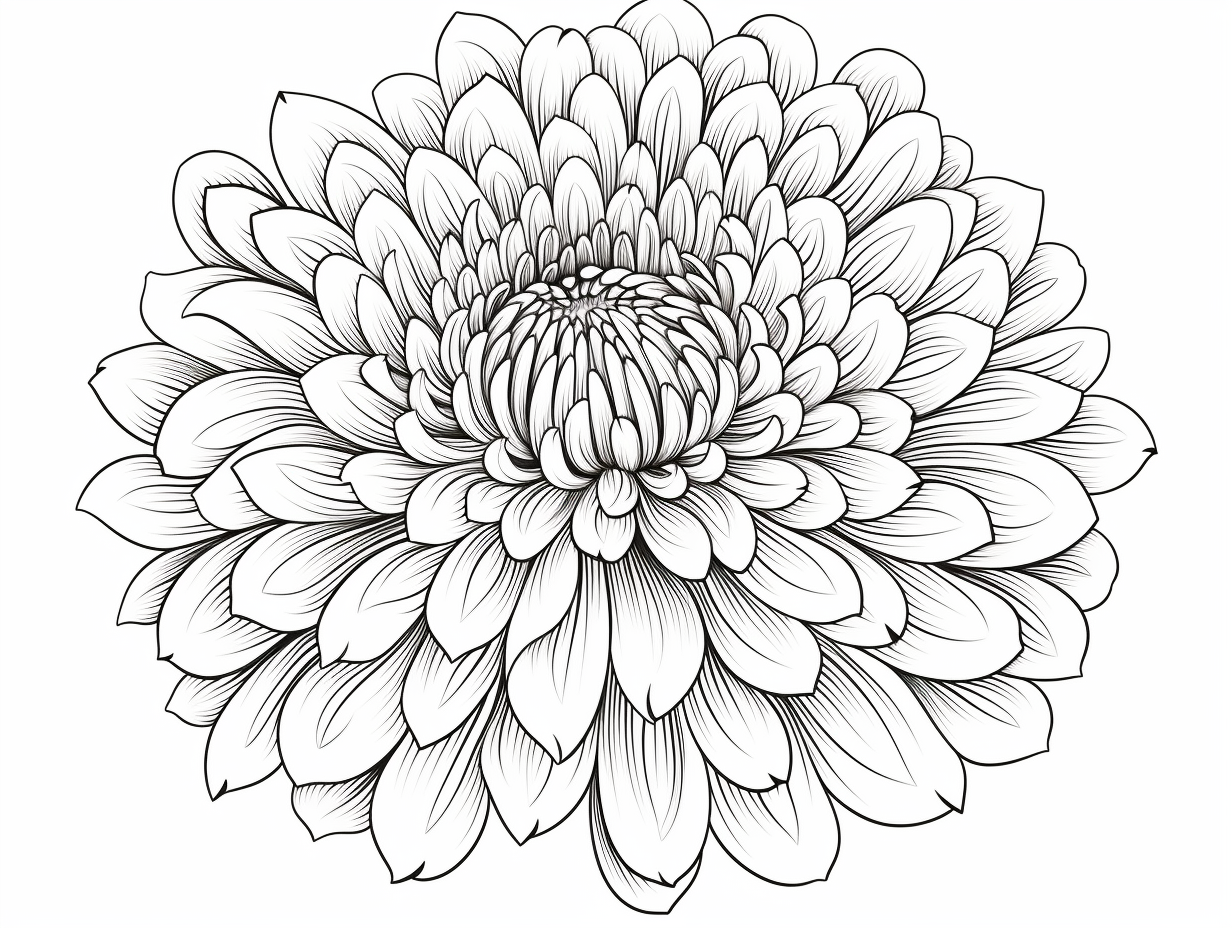 Chrysanthemum For Children To Color - Coloring Page