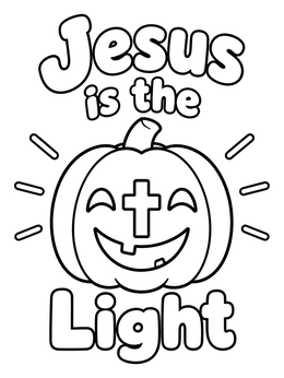 Free printable Jesus Is The Light Pumpkin coloring page