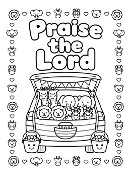 Free printable Noah's Ark Trunk Or Treat coloring page