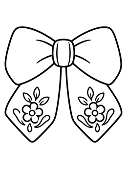 A decorative moño neck bow on this cinco de mayo coloring page.