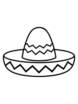 Free printable Simple Sombrero With Zigzag Patterns coloring page