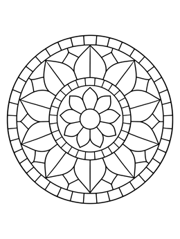 Free printable Circular Floral Mosaic Mandala coloring page