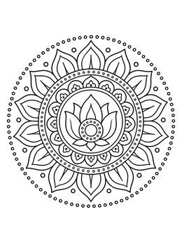 Free printable Circular Henna Mehndi Lotus Mandala coloring page