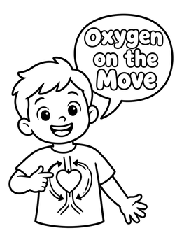 Free printable Boy Showing Heart And Circulation coloring page