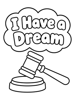 Free printable I Have A Dream Gavel coloring page