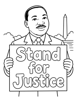 Free printable Martin Luther King Jr. Justice Sign coloring page
