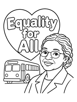 Free printable Rosa Parks Equality For All coloring page
