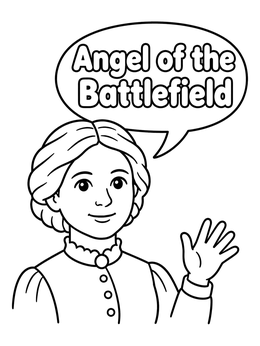 Free printable Clara Barton Angel Of The Battlefield coloring page