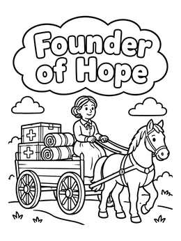Free printable Clara Barton Driving A Supply Wagon coloring page