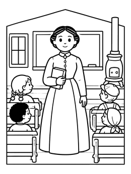 Free printable Clara Barton As School Teacher coloring page