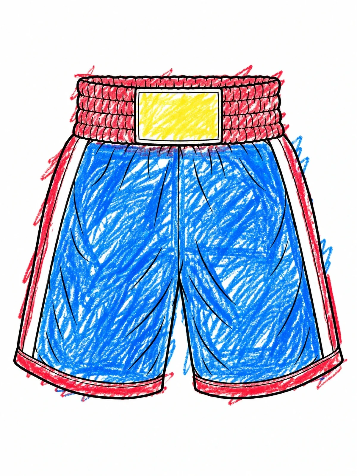 Colored example of the Classic Athletic Boxing Shorts coloring page