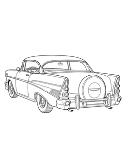 Free printable Classic Fifties Hardtop Lowrider With Continental Kit coloring page