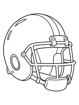 Free printable Classic Football Helmet With Facemask coloring page