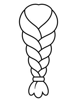 Free printable Classic French Braid Hairstyle coloring page
