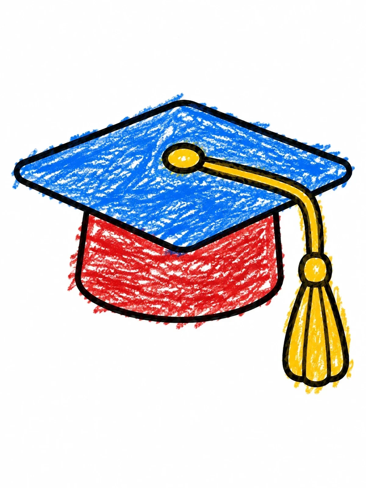 Colored example of the Classic Graduation Mortarboard Cap coloring page