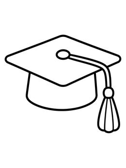 Free printable Classic Graduation Mortarboard Cap coloring page