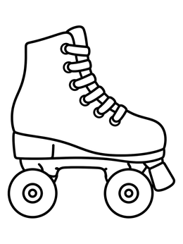 Free printable Classic High Top Roller Skate coloring page
