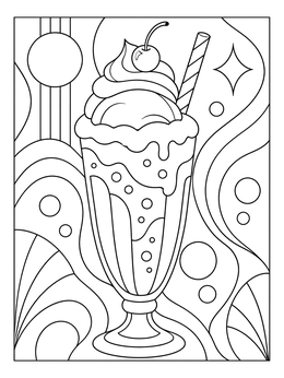 Free printable Classic Ice Cream Float Sundae coloring page